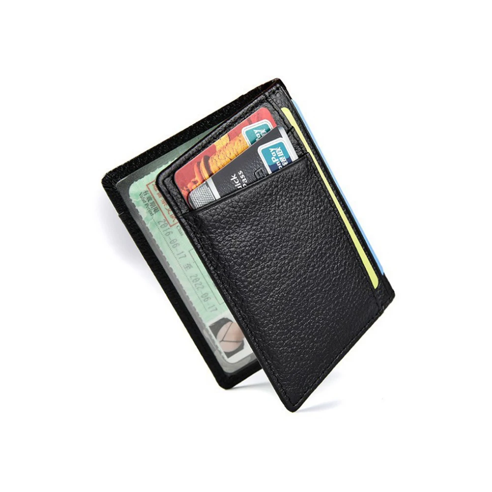 Для мужчин из натуральной кожи тонкий сплошной Цвет бумажник мужской Полезная кошелек Повседневное тонкий кредитной держатель для карт ID