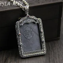 FYLA MODE Religious Gawu Box Buddha Pendant High Quality S925 Sterling Silver National Element Thang-ga Pendant 40*62MM 45G