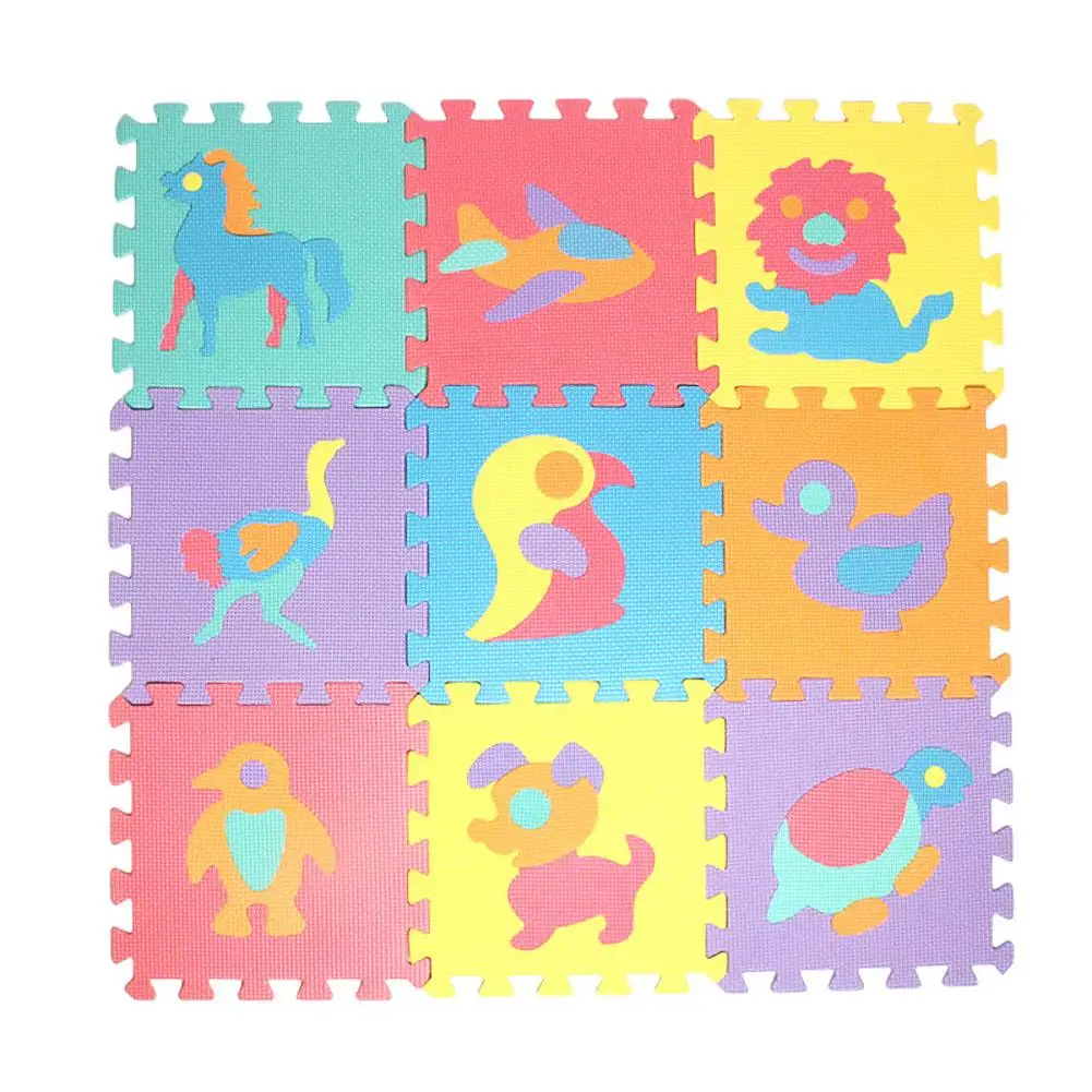 

10Pcs Animal Pattern Foam Puzzle Kids Rug Carpet Split Joint EVA Baby Play Mat Indoor Soft Activity Puzzle Mats