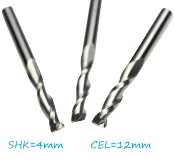 

5pcs 4mm CNC Milling Cutter Two Double Flutes Tungsten Spiral End Mill CNC Router Bits 4*12mm