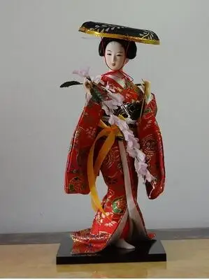 24 типа 30 см Восточный японский шелк мебель кимоно Кабуки Гейша Кукла День рождения/Рождество хинаматсури подарок на день девочки - Цвет: Сливовый