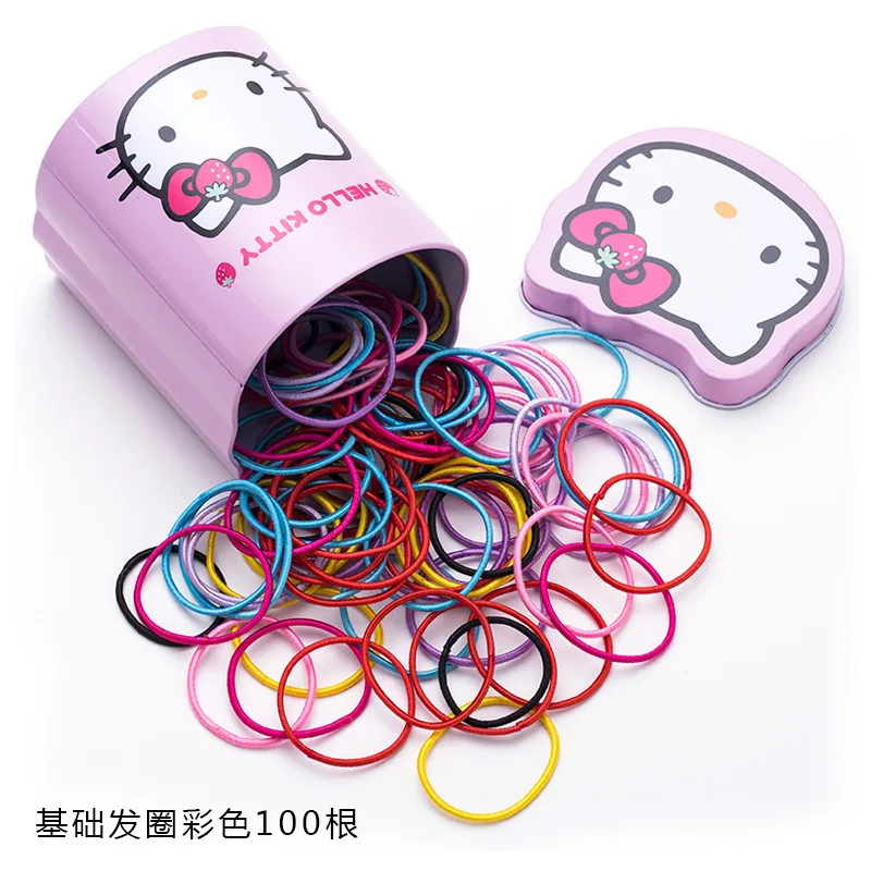 1 коробка Hello Kitty для маленьких девочек детские эластичные резинки волос кольцо