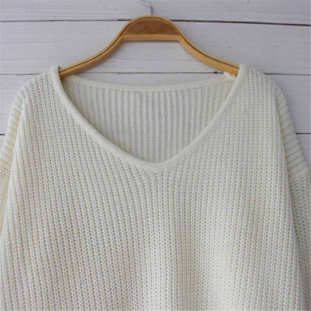 Women Sexy Off Shoulder Split Knitted Sweater Autumn Winter Brand Black Pullovers Knitwear White Jumper Pull Femmel Sweater