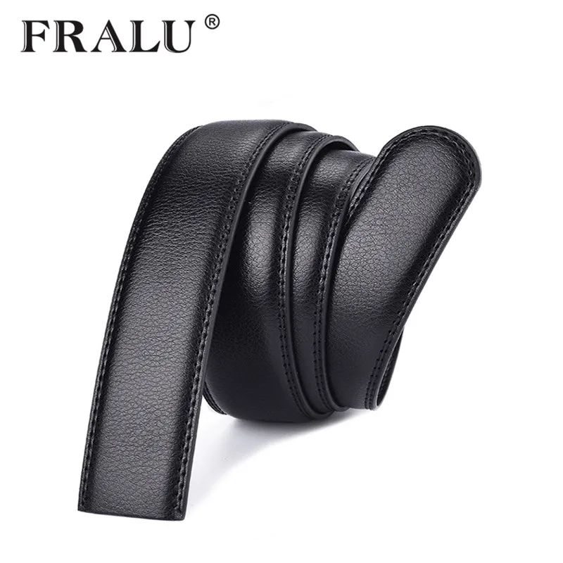 No Buckle 3.5cm Wide Real Genuine Leather Belt Without Automatic Buckle Strap Designer Belts Men ...