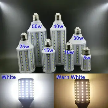 

Super Bright 7W 12W 15W 25W 40W 50W LED Lamp E27 5730 (5630) SMD 110V/220V Lampada LED Light Lanterna Corn Bulbs Spotlight