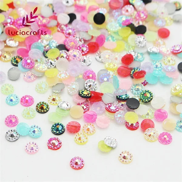 Lucia crafts 144 шт/288 шт 5 мм варианты нескольких цветов блеск Подсолнух смолы дрель плоская задняя часть шарика украшения G0209 - Цвет: Mixed Colors 288pcs