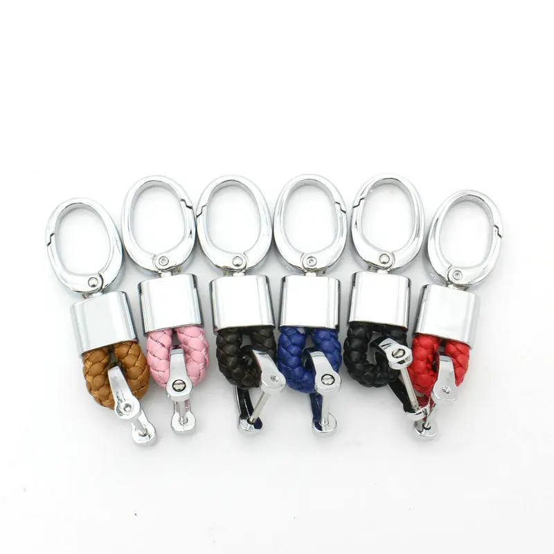 

Hand Woven Horseshoe Buckle Car Keychain Keyring Auto Car Key Chain Rings Holder For Mercedes Benz Audi BMW key chain