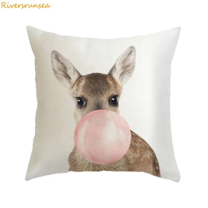 Креативное украшение Зебра наволочка коала Жираф дующие пузыри милые животные подушка для дивана