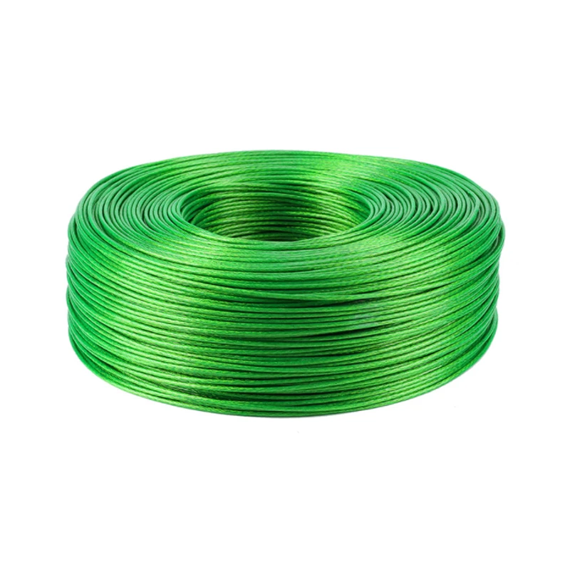 Alambre acero de 100 metros, Cable de cuerda de acero Flexible recubierto de PVC verde para tendedero de invernadero, cobertizo de estante de uva de 2mm|Herramientas y accesorios de -