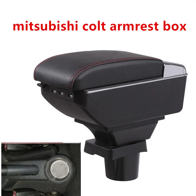

For mitsubishi colt armrest box USB Charging heighten Double layer central Store content cup holder ashtray accessories