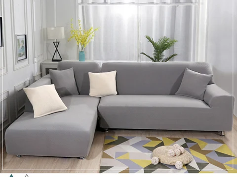 LIGHT GRAY Фланелевый Мягкий Твердый чехол для дивана для гостиной с эластичным растягивающимся диваном, чехол для дивана, шезлонг, диван, секционный диван - Цвет: LIGHT GRAY