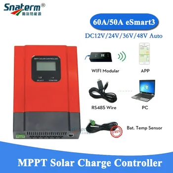 

50A 60A MPPT Solar Charge Controllers PV charger Regulator DC12V/24V/36V/48V Automatic Recognition WIFI function for choose