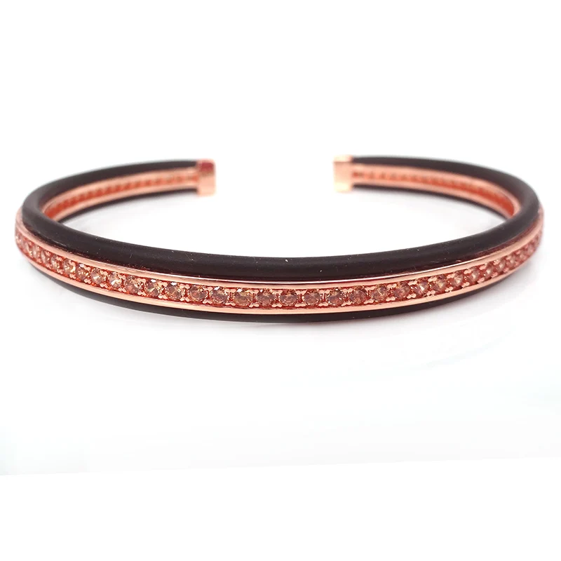 as image Protecding Riviere браслеты wristgame, с покрытыем цвета чистого 24 каратного золота браслеты манжетного типа микро проложить Черный CZ незамкнутные браслеты горящие Кожаные браслеты для Для мужчин - Окраска металла: as image