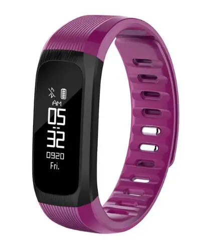 Фиолетовый China Factory New Smart Band Pedometer Heart Rate Sedentary Sleep Call/SMS Fitness Tracker Smartband Alarm Sports Smart Bracelet - Цвет: Фиолетовый