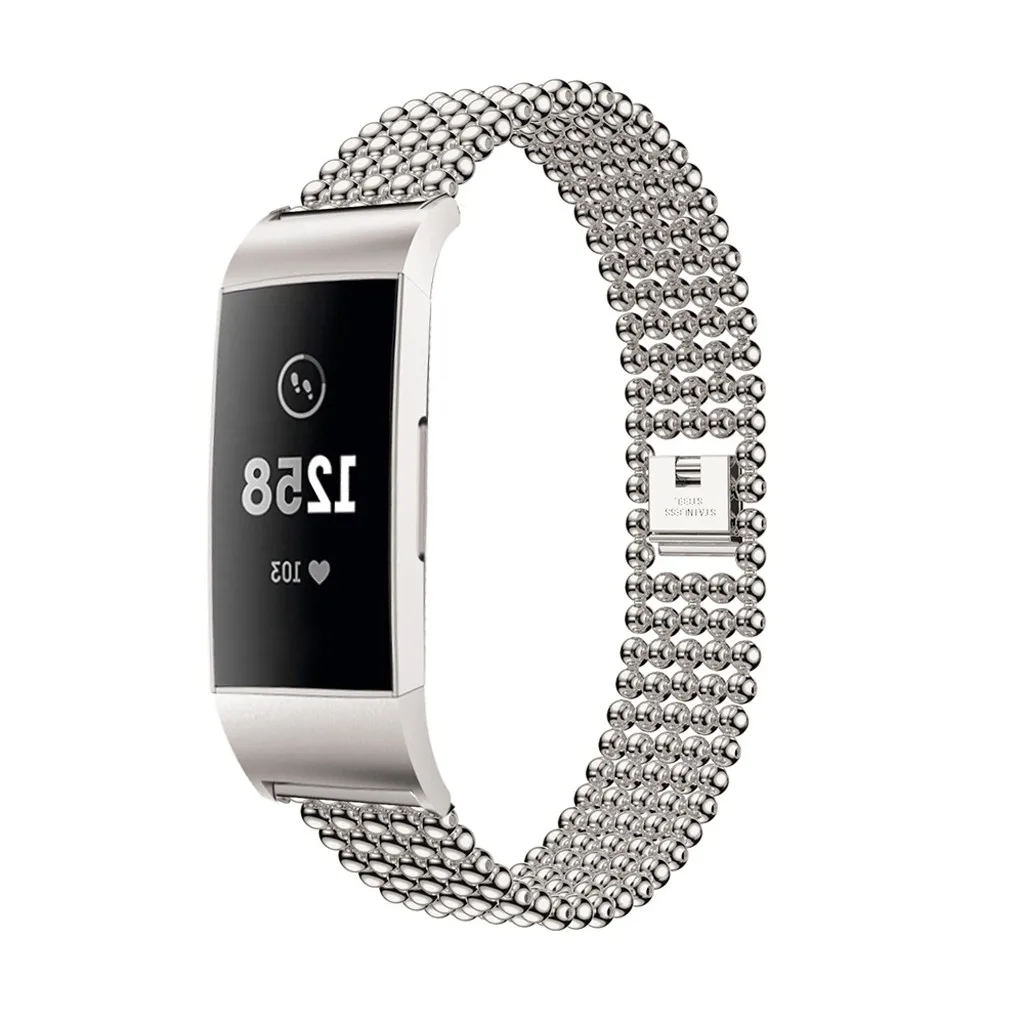 Нержавеющая сталь Часы Браслет ремешок для Fitbit заряд 3 с кирпечей из глины застежка одножильный провод сетки умные часы браслет# H25