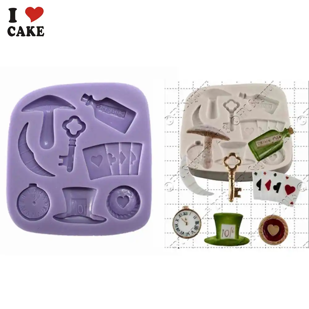 Topper Watchpoker Mushroom Alice In Wonderland Kitchen Accessories Cupcake Silicone Cake Mold For Fondant Cake Decorating Fa5 Mold For Cake Moldalice In Wonderland Mold Aliexpress