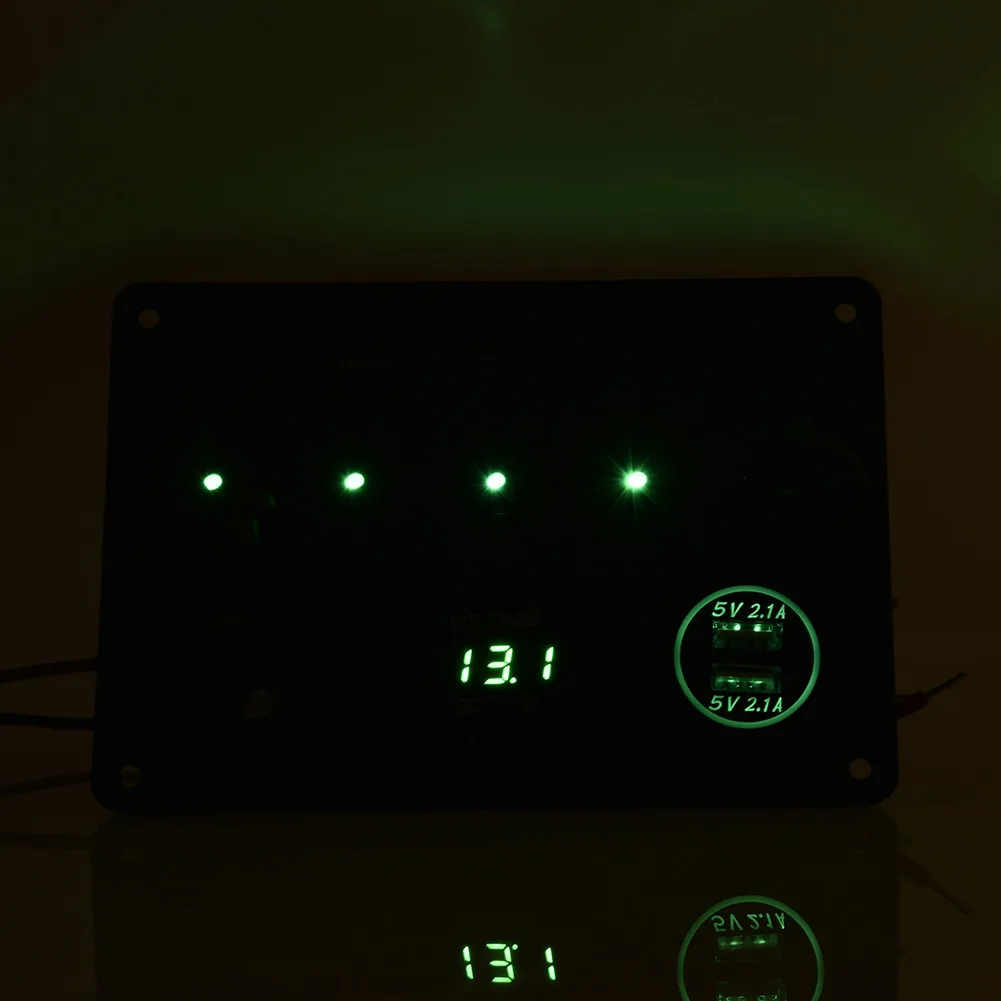 Herorider Двойная зарядка с usb-разъемом светодиодный вольтметр 12 В розетка питания 5 банд ВКЛ-ВЫКЛ панель с переключателями для автомобиля лодка морской RV грузовик