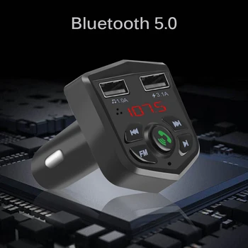 

Onever Multifunctional Car MP3 Player FM Transmitter Hands-Free Call Car Bluetooth Player USB Car Charger Support TF Card U Disk