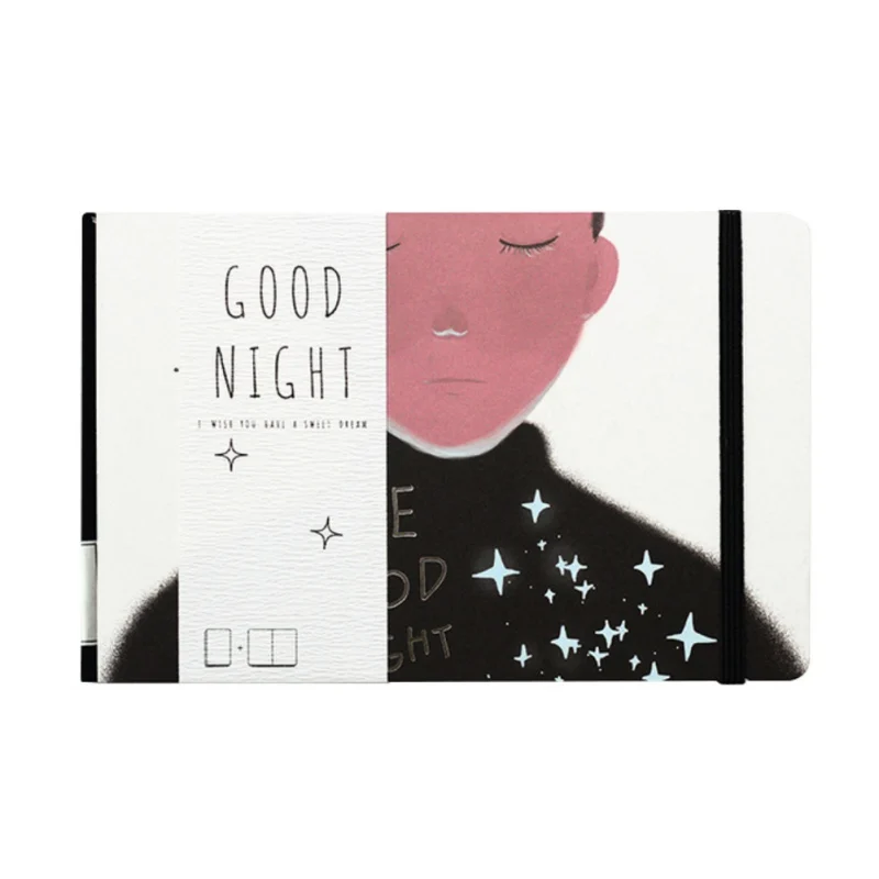 

Good Night Fresh Style Writing Notebook Diary cartoon pattern thread binding notepad