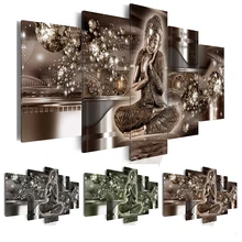 5 Piece NO Frame Canvas Photo Prints Diamond Buddha Prints Wall Art Home Decor Canvas Paintings Wall Decorations Home Paintings dazzle butterfly prints diamond paintings