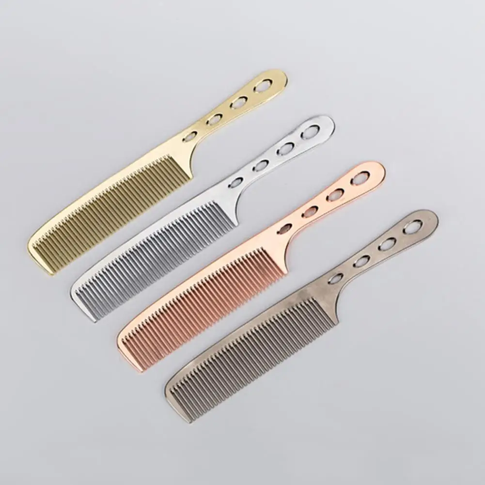 Thin Wide Tooth Hairbrush Hair Brush Comb Stainless Steel Professional Hair Cutting Dyeing Comb Home Use Salon Hairdressing Comb 2