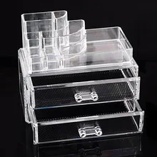 Два слоя Пластик косметический Органайзер съемный Ювелирная коробка для хранения, упаковка