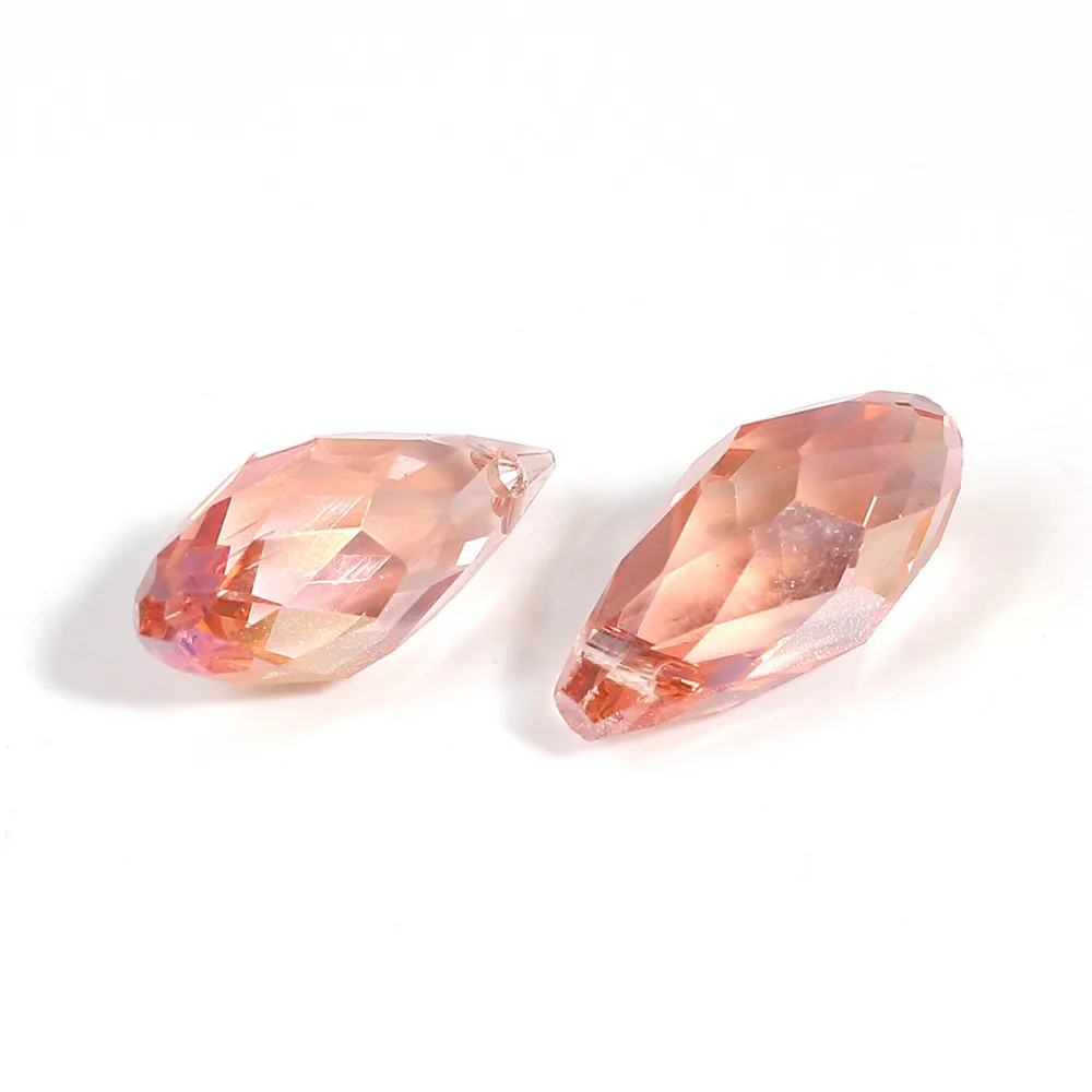 DoreenBeads Хрустальные стеклянные свободные бусины каплевидный светло лососевый