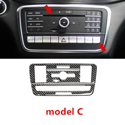 Центральная консоль кондиционер CD панель накладка для Mercedes Benz X156 W176 C117 CLA GLA A B класс углеродное волокно - Название цвета: model C