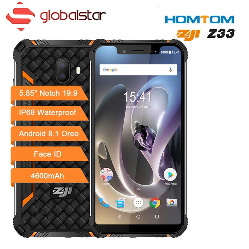 HOMTOM зоджи Z33 OTG Android 8,1 смартфон IP68 MT6739 1,5 ГГц 3 ГБ 32 ГБ 4600 мАч 5,85 "двойной sim Face ID разблокированный телефон Celulares