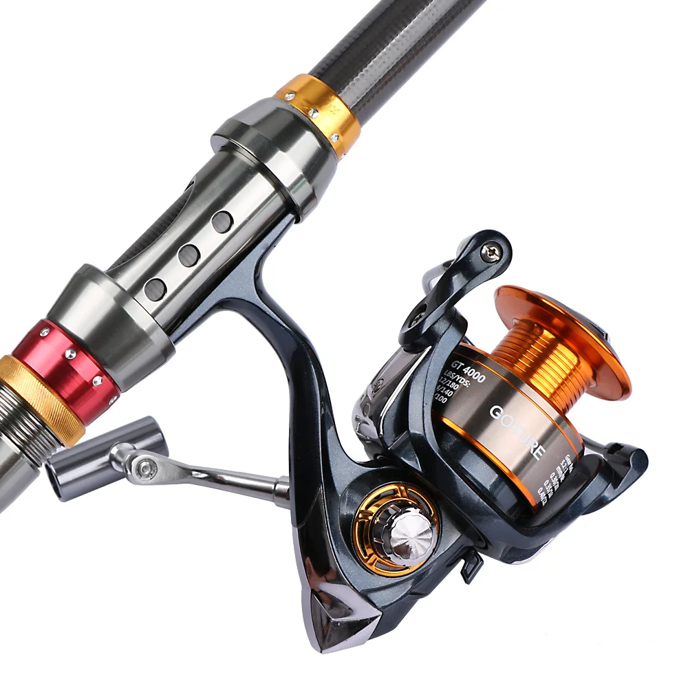 Goture Fishing Reel Rod Combo 2.7m 3.0m 3.6m Telescopic Fishing Rod + 11BB Spinning Reel GT4000 Carp Fishing Feeder Rod+Reel Set