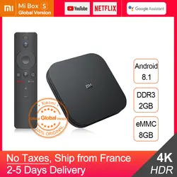 Глобальная версия Xiaomi mi коробка S Smart 4 к Ultra HD 2 г 8 Android 8,1 Wi Fi Google Cast Netflix медиаплеер mi BOX 4 компл. top Box