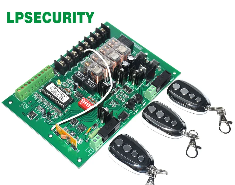 LPSECURITY motherboard PCB motor controller circuit board card for swing gate opener motor 24VDC input power(KEYFOBS optional)