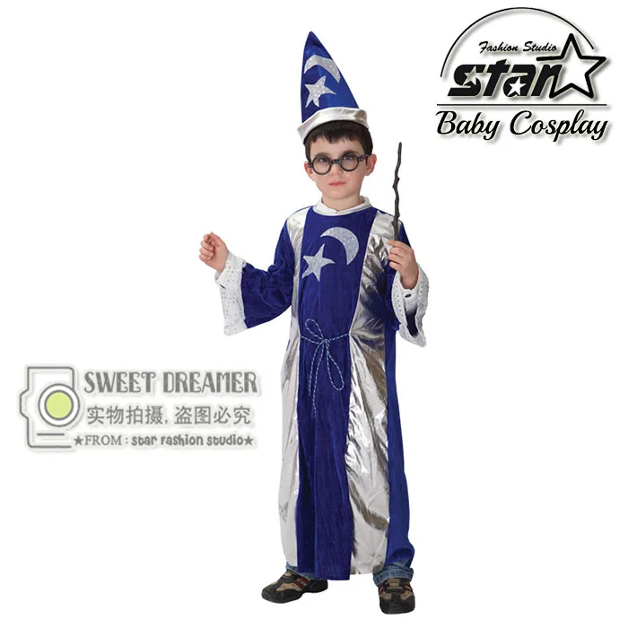 

Halloween Baby Kids Clothing Costumes Boys Girls Masquerade Party Clothes With Hat Enchanter Cosplay Children Wizard Wear