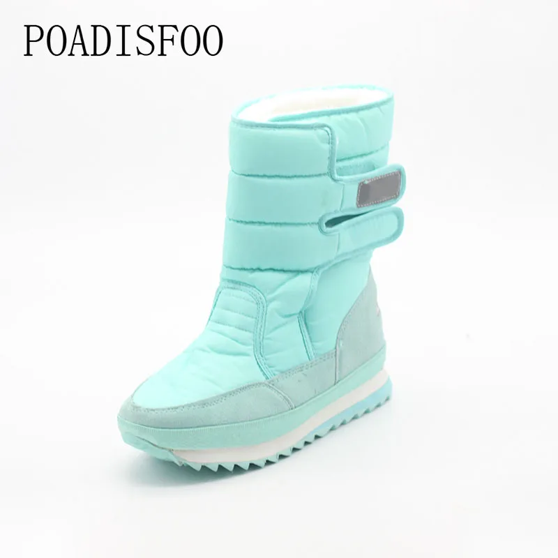 Meilleur 2017 Femmes Hiver Bottes Chaussures Neige bottes Bleu Chaud Bottes de Neige Vers Le Bas Plus La Taille 35 ~ 42 Non slip plate forme d hiver bottes Chaussures. xz 29