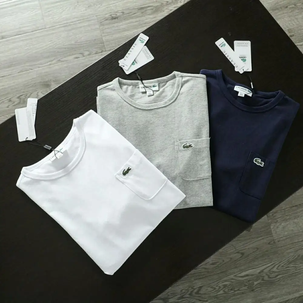 Lacostelegend mens T Shirt summer Soft cotton Classical Style fitness Short Sleeve Tees Casual lacostw ropa deportiva hombre