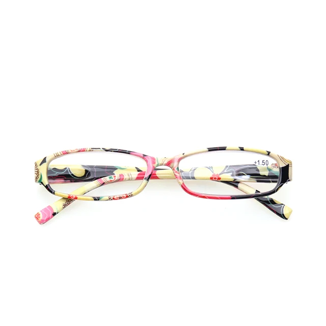 Reading Glasses Fashion Ladies Readers Spring Hinge with Pattern Print Eyeglasses for Women +1.0 +2.0 +3.0 +4.0 +5.0 yellow