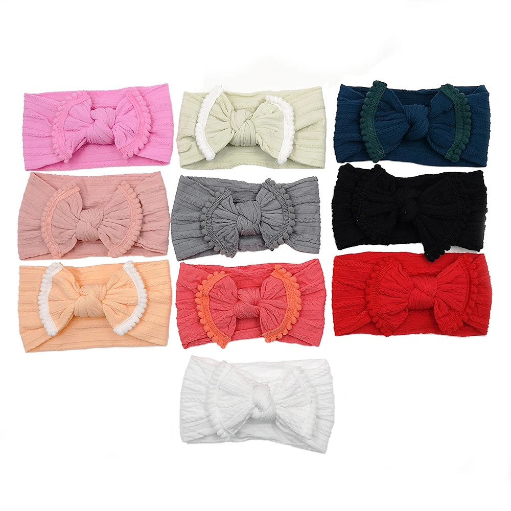 

20pcs/lot 10Colors Nylon Turband Knot Headband Baby Head Warp Turban Photography Props Baby Girls Hair Accessory Kidocheese