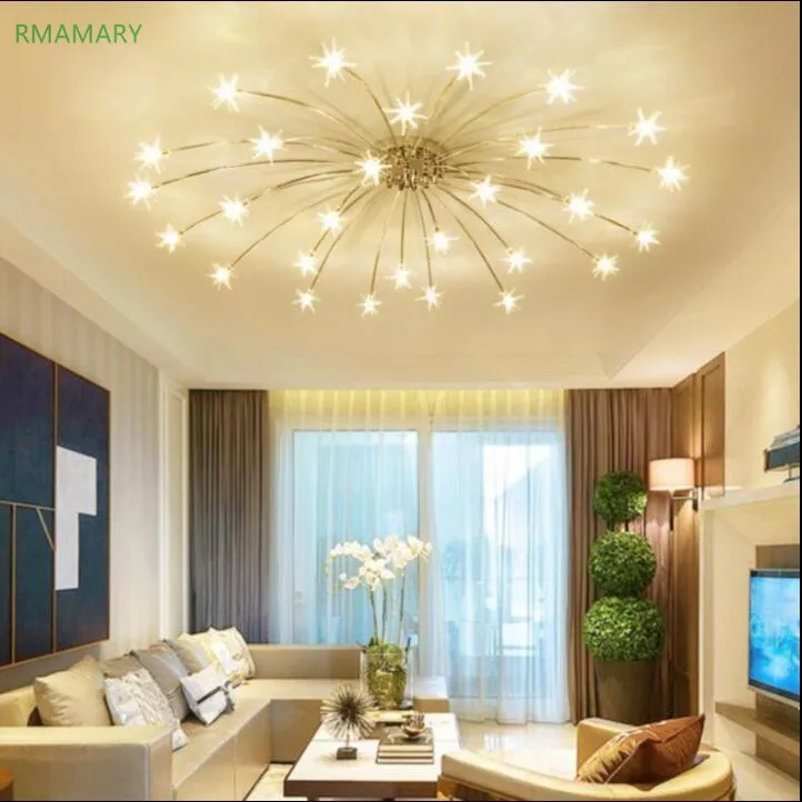 

Nordic bedroom LED lamp warm romantic creative children's room Chandeliers living room light simple modern starry Chandeliers