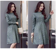 Vancol 2016 Fashion Women Summer Spring Tropical Dress Floral Print Elegant Vestidos Long Sleeve Casual Dresses Women Plus Size