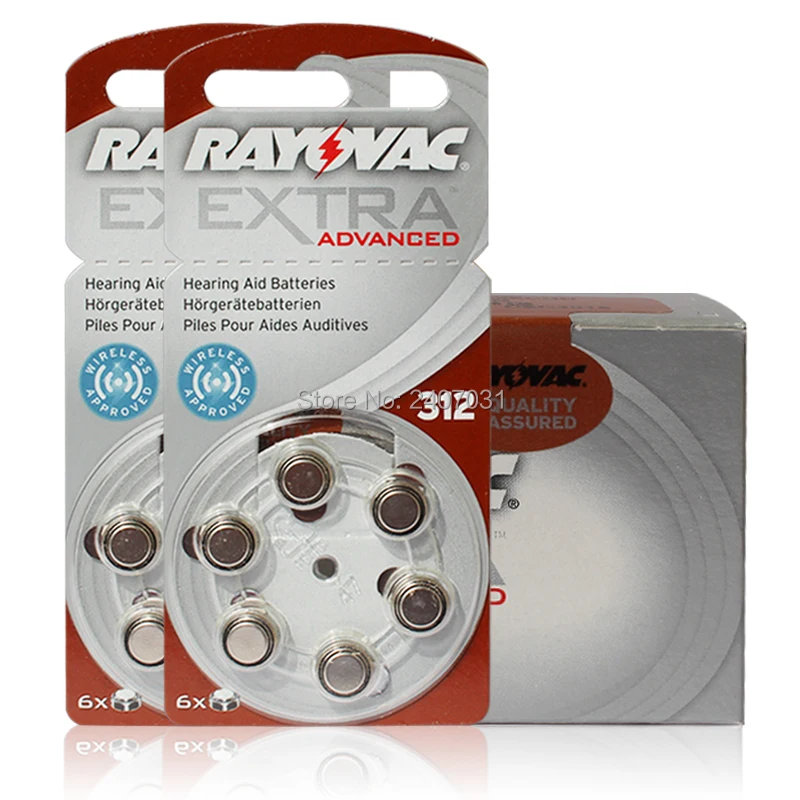 New 60 cells/10card Rayovac Extra 1.45V Performance Hearing Aid Batteries. Zinc Air 312/A312/PR41 Battery for CIC Hearing aids