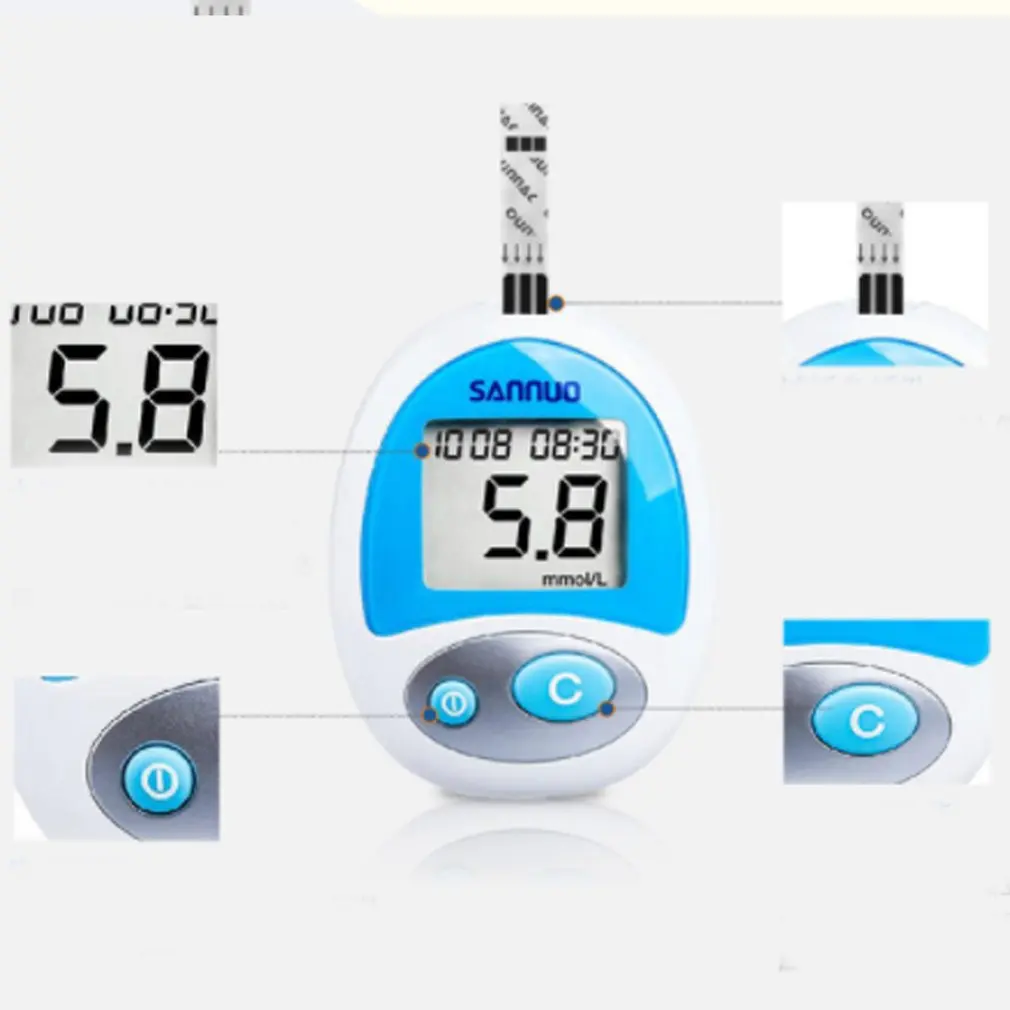 Глюкометр диабет Крови Глюкометром сахара в крови обнаружения