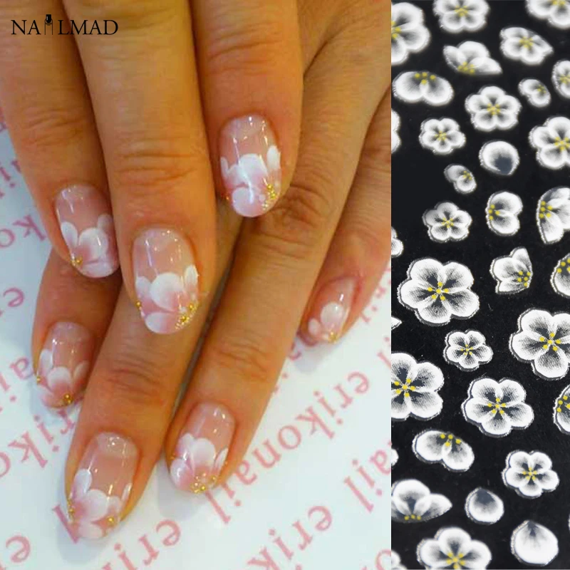 1 Blatt Blume Nail Art Aufkleber Weisser Spitze Nagel Aufkleber Acryl Blume Adhesive Nagelabziehbilder Rose Gold Nagel Aufkleber White Lace Nail Stickers Nail Art Stickers Whitelace Nail Stickers Aliexpress