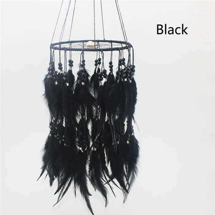 12 colores nueva moda original colgante pluma perla atrapasueños campanas de viento estilo indio colgante atrapasueños regalo