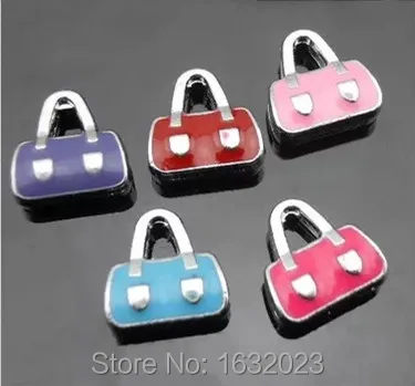 

20PCS/Lot 8MM Bag slide charms Mixed Colors Fit for 8mm wristband or belt ,Free shipping SC52