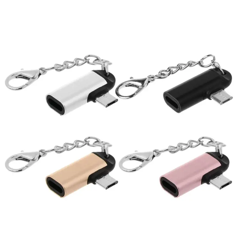 

90 Degree For Lightning Female to Micro USB Male Charging Converter Connector Adapter for Samsung Huawei Xiaom Cellphone