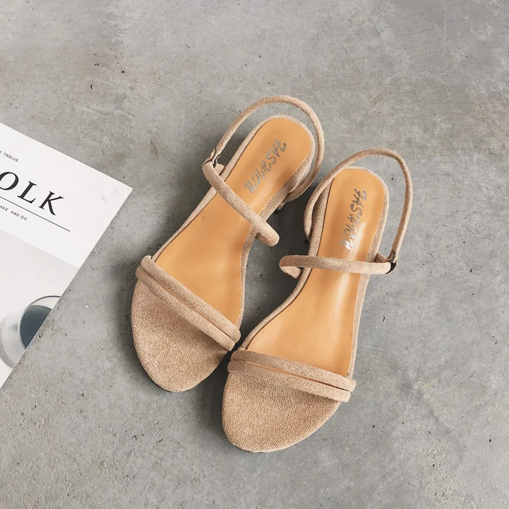 

2019 Women Shoes Summer New Korean Version Of The Thin Belt With The Square With Sandals Student Women's Sandals