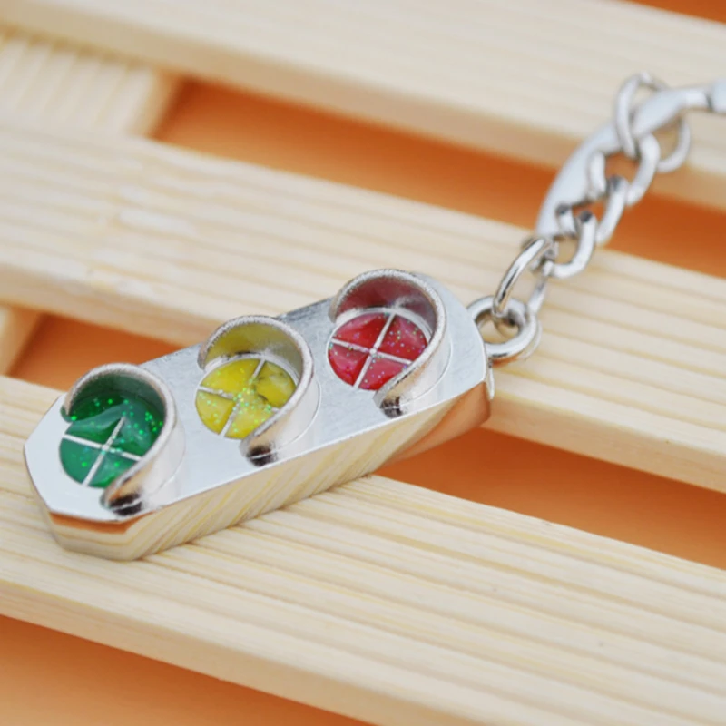 

Mini 3D Traffic Signal Light Keyfob Car Key Ring Chain Creative Red Green Lights keychain Metal Alloy Pendant Gifts Keyring