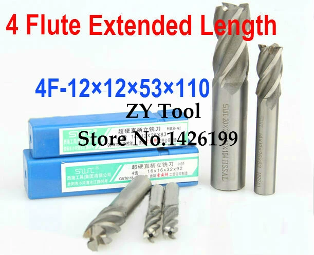 5pcs /set 12.0mm 4 Flute HSS & Extended Aluminium End Mill Cutter CNC Bit Milling Machinery tools Cutting tools.Lathe Tool