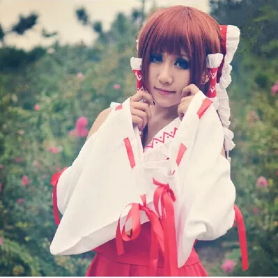 Новая анимация TouHou Project Cos Hakurei Reimu Косплей Хэллоуин Топ ролевой косплей