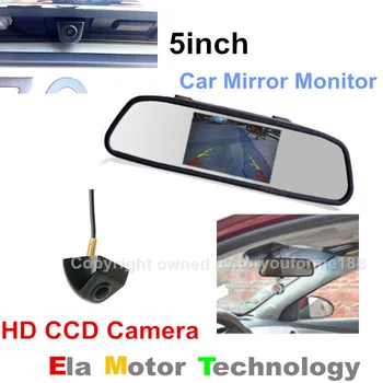 

Auto Parking Camera Stystem CCD HD Color Night Vision Waterproof Car RearView Reversing Camera + 5inch LCD Car Monitor Mirror